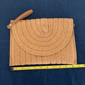 Elegant Tan Woven Clutch